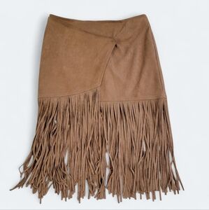 Stetson Brown Fringe Midi Skirt